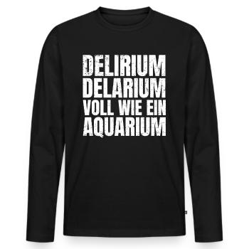 Voll wie ein Aquarium - Lustiger Feierabend Spruch - Männer Premium Bio Langarmshirt - Schwarz - Vorne - Nico (187cm)