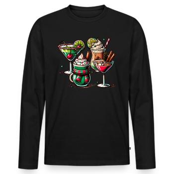 Café de Noël - Café de Noël pour femmes drôles - T-shirt manches longues Premium bio Homme - noir - Devant - Nico (187cm)