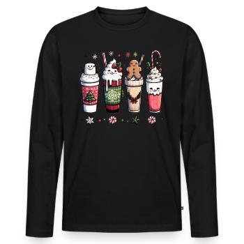 Café de Noël - Café de Noël pour femmes drôles - T-shirt manches longues Premium bio Homme - noir - Devant - Nico (187cm)