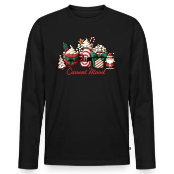 Current Mood - Funny Women's Christmas Coffee - Men's Premium Organic Long Sleeve Shirt - black - Front - Nico (187cm)
