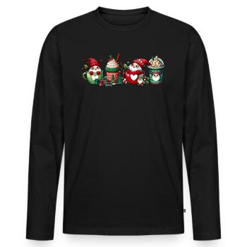 Café de Noël - Café de Noël pour femmes drôles - T-shirt manches longues Premium bio Homme - noir - Devant - Nico (187cm)