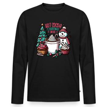 Hot Cocoa Movies - Funny Women's Christmas Coffee - Männer Premium Bio Langarmshirt - Schwarz - Vorne - Nico (187cm)