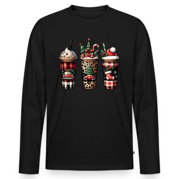 Café de Noël - Café de Noël pour femmes drôles - T-shirt manches longues Premium bio Homme - noir - Devant - Nico (187cm)