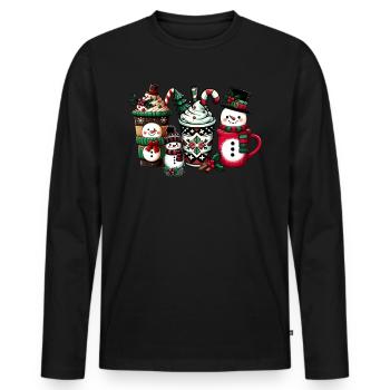 Café de Noël - Café de Noël pour femmes drôles - T-shirt manches longues Premium bio Homme - noir - Devant - Nico (187cm)