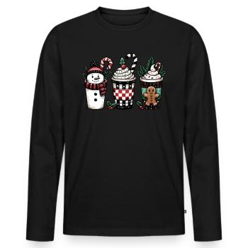 Café de Noël - Café de Noël pour femmes drôles - T-shirt manches longues Premium bio Homme - noir - Devant - Nico (187cm)