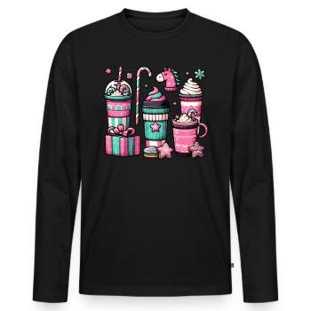 Café de Noël - Café de Noël pour femmes drôles - T-shirt manches longues Premium bio Homme - noir - Devant - Nico (187cm)