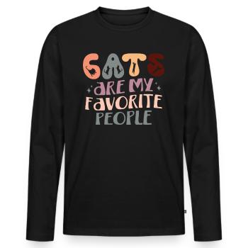 Les chats sont mes personnes préférées - Funny Cat Mom - T-shirt manches longues Premium bio Homme - noir - Devant - Nico (187cm)