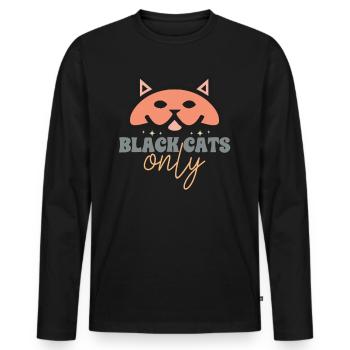 Black Cats Only - Funny Cats Mom Retro Style - Men's Premium Organic Long Sleeve Shirt - black - Front - Nico (187cm)