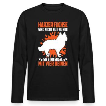 Harz Fox Not Only Dog Herding Dog Herding Fox - Men's Premium Organic Long Sleeve Shirt - black - Front - Nico (187cm)