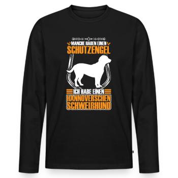 I have a Hanoverian Hound - Men's Premium Organic Long Sleeve Shirt - black - Front - Nico (187cm)