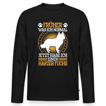 Harz Fox Formerly Normal Herding Dog Herding Fox - Men's Premium Organic Long Sleeve Shirt - black - Front - Nico (187cm)