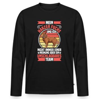 Harzer Fuchs is unbeatable herding dog herding fox - Men's Premium Organic Long Sleeve Shirt - black - Front - Nico (187cm)