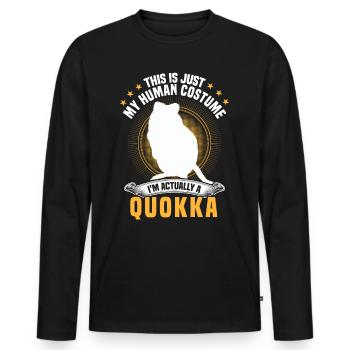 Nur ein Quokka Kostüm Beuteltier Quokka - Männer Premium Bio Langarmshirt - Schwarz - Vorne - Nico (187cm)