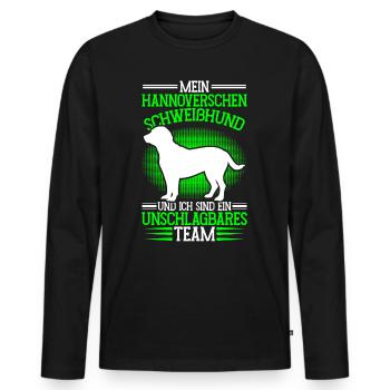 Le Sweathound hanovrien est imbattable - T-shirt manches longues Premium bio Homme - noir - Devant - Nico (187cm)