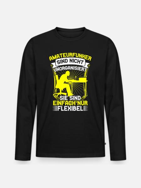 Amateur radio operators are flexible radio amateurs - Men's Premium Organic Long Sleeve Shirt - black