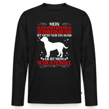 Hanoverian Hound is not just a dog - Men's Premium Organic Long Sleeve Shirt - black - Front - Nico (187cm)