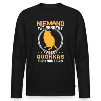 Quokka sind perfekt Beuteltier Quokka - Männer Premium Bio Langarmshirt - Schwarz - Vorne - Nico (187cm)