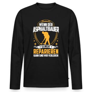 Les constructeurs d’asphalte ne réparent pas les constructeurs de routes - T-shirt manches longues Premium bio Homme - noir - Devant - Nico (187cm)