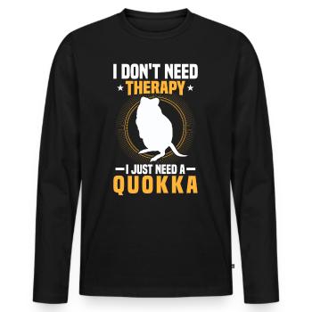 Brauche nur Quokkas Beuteltier Quokka - Männer Premium Bio Langarmshirt - Schwarz - Vorne - Nico (187cm)