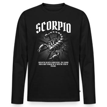 Scorpio – Sting of Passion - Men's Premium Organic Long Sleeve Shirt - black - Front - Nico (187cm)