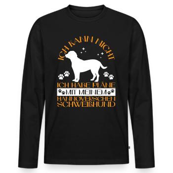 Plans avec mon chien de chasse hanovrien - T-shirt manches longues Premium bio Homme - noir - Devant - Nico (187cm)
