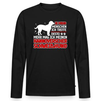 Sweathound hanovrien plus comme - T-shirt manches longues Premium bio Homme - noir - Devant - Nico (187cm)