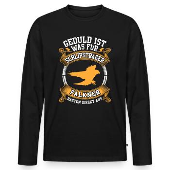 Falkner rasten direkt aus Beizjagd Falknerei - Männer Premium Bio Langarmshirt - Schwarz - Vorne - Nico (187cm)