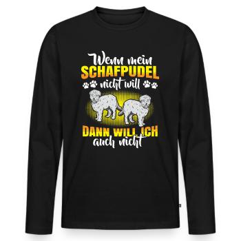 Sheep Poodle does not want Old German Herding Dog - Men's Premium Organic Long Sleeve Shirt - black - Front - Nico (187cm)