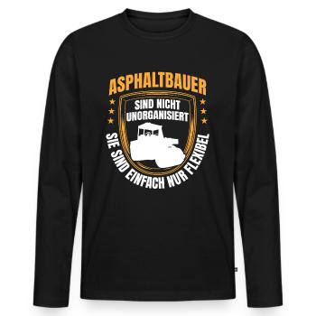Les constructeurs d’asphalte sont flexibles Construction de routes - T-shirt manches longues Premium bio Homme - noir - Devant - Nico (187cm)