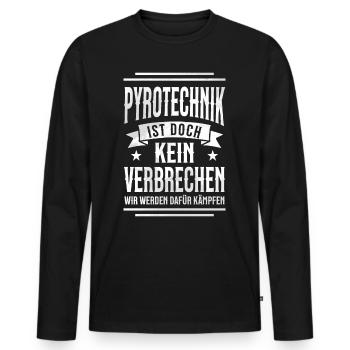 La pyrotechnie n’est pas un crime - Meme Spruch - T-shirt manches longues Premium bio Homme - noir - Devant - Nico (187cm)