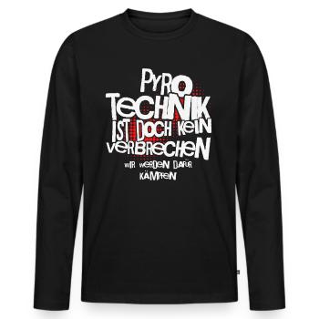 La pyrotechnie n’est pas un crime - Meme Spruch - T-shirt manches longues Premium bio Homme - noir - Devant - Nico (187cm)