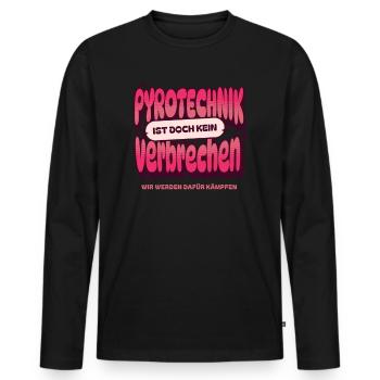 La pyrotechnie n’est pas un crime - Meme Spruch - T-shirt manches longues Premium bio Homme - noir - Devant - Nico (187cm)