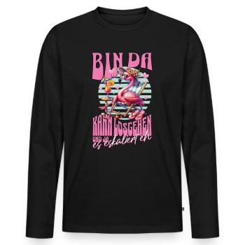 Flamingo 'I’m there can go' pour les célébrations - T-shirt manches longues Premium bio Homme - noir - Devant - Nico (187cm)
