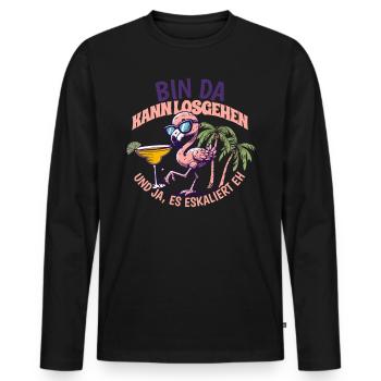 Flamingo 'Bin da kann los' Design Girls' Night Out - Men's Premium Organic Long Sleeve Shirt - black - Front - Nico (187cm)