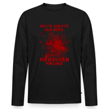 Today I want to do something with people Halloween - Men's Premium Organic Long Sleeve Shirt - black - Front - Nico (187cm)