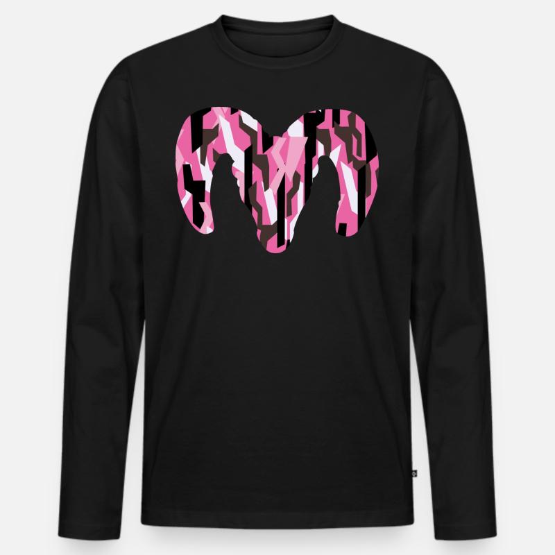 Dickhornschaf Camouflage – Wildnis pur - Männer Premium Bio Langarmshirt - Schwarz