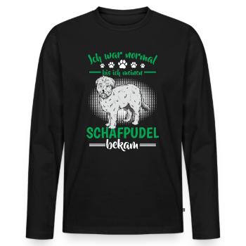 Sheep poodle used to be normal Old German herding dog - Men's Premium Organic Long Sleeve Shirt - black - Front - Nico (187cm)