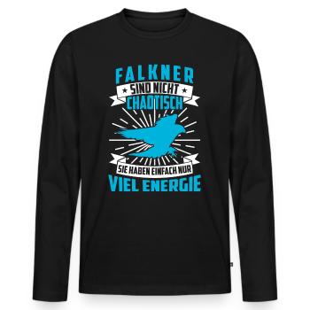 Falkner ist nicht chaotisch Beizjagd Falknerei - Männer Premium Bio Langarmshirt - Schwarz - Vorne - Nico (187cm)