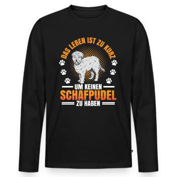 Old German Herding Dog Don't Have a Sheep Poodle - Men's Premium Organic Long Sleeve Shirt - black - Front - Nico (187cm)
