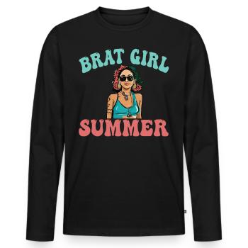 brat Girl summer - Men's Premium Organic Long Sleeve Shirt - black - Front - Nico (187cm)