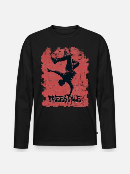 Freestyle - Men's Premium Organic Long Sleeve Shirt - black