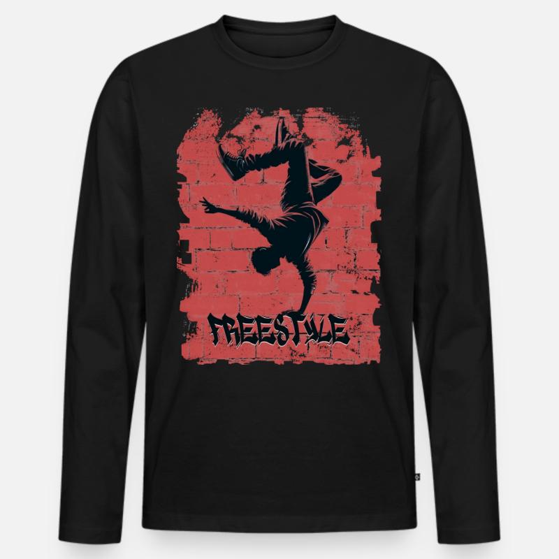 Freestyle - Männer Premium Bio Langarmshirt - Schwarz