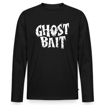 Appât fantôme Texte effrayant | Motif d’appât fantôme - T-shirt manches longues Premium bio Homme - noir - Devant - Nico (187cm)