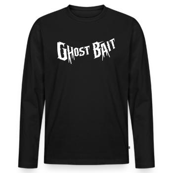 Appât fantôme Lettrage effrayant | Appât fantôme - T-shirt manches longues Premium bio Homme - noir - Devant - Nico (187cm)