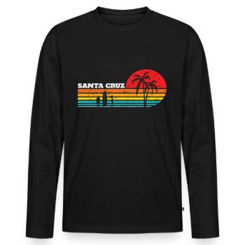 Santa Cruz - T-shirt manches longues Premium bio Homme - noir - Devant - Nico (187cm)