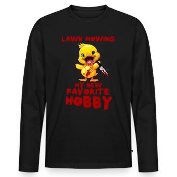 Duck with Knife - Rasenmähen Mein Neues Hobby - Männer Premium Bio Langarmshirt - Schwarz - Vorne - Nico (187cm)