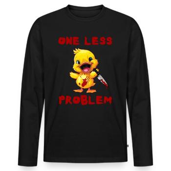 Duck with Knife - Ein Problem Weniger Lustig - Männer Premium Bio Langarmshirt - Schwarz - Vorne - Nico (187cm)