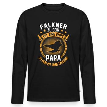Falkner ist ein Ehre Beizjagd Falknerei - Männer Premium Bio Langarmshirt - Schwarz - Vorne - Nico (187cm)