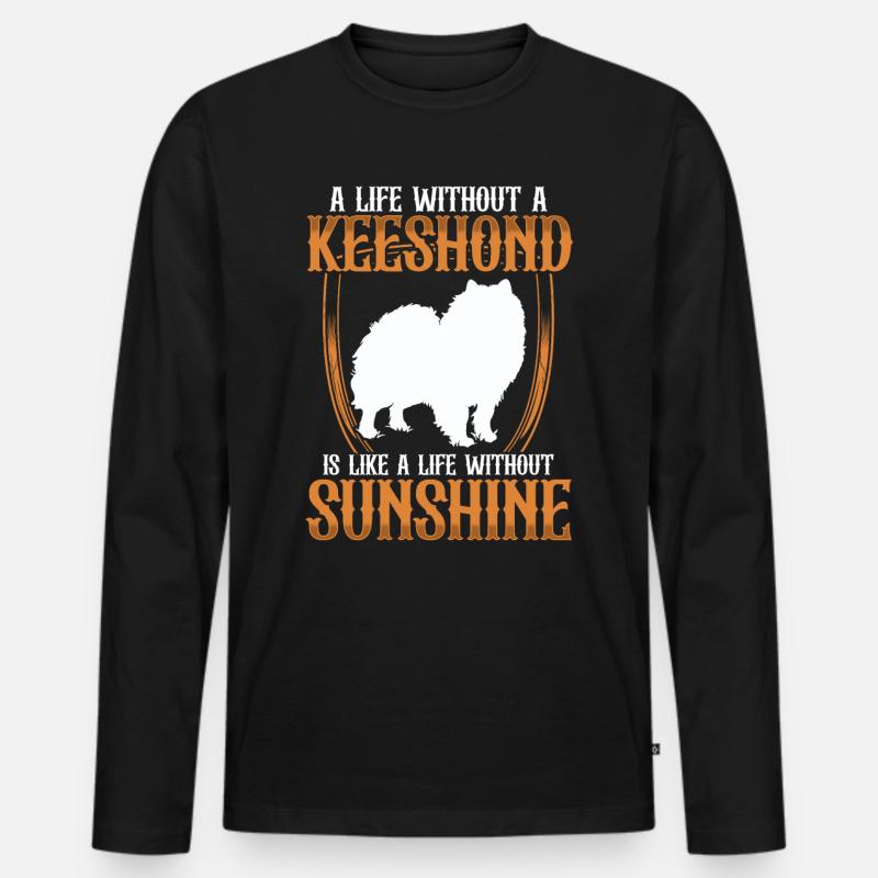Leben ohne Wolfsspitz Keeshond - Männer Premium Bio Langarmshirt - Schwarz