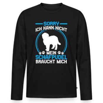 Sheep Poodle Needs Me Old German Herding Dog - Men's Premium Organic Long Sleeve Shirt - black - Front - Nico (187cm)